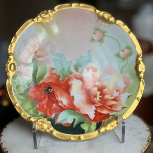 Limoges France Coronet Hand Painted Plate Late 19th Century